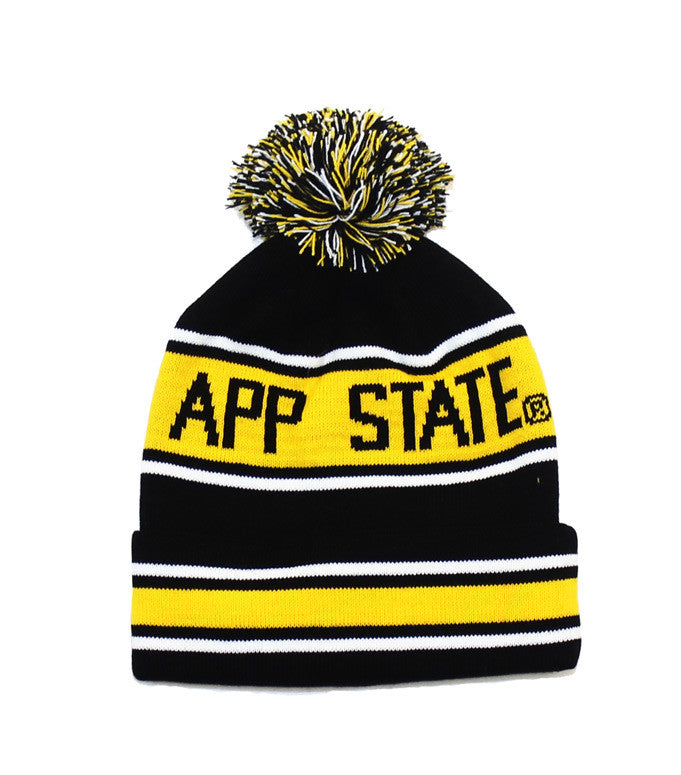 App State Beanie - Appalachian State Mountaineers Victory Yosef Retro Pom Beanie