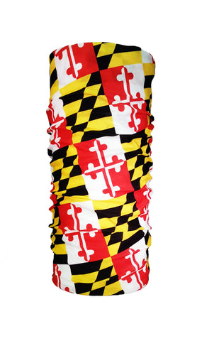 Maryland State Flag Tube Scarf - Maryland Bandana Facemask Ascot - MD