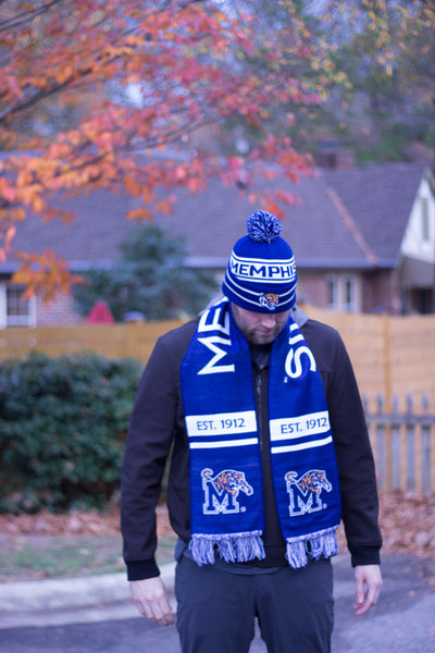 Bonnet Toboggan Memphis Tigers - Universitaire, Bleu Gris Noir, Taille Unique Homme, Captivating Headwear