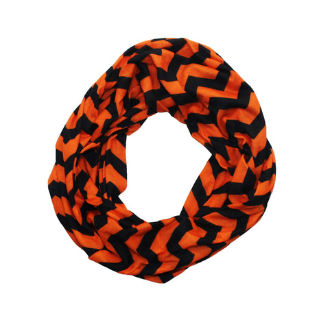 Orange & Black Chevron Infinity Scarf