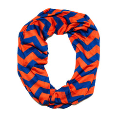 Orange & Blue Chevron Infinity Scarf