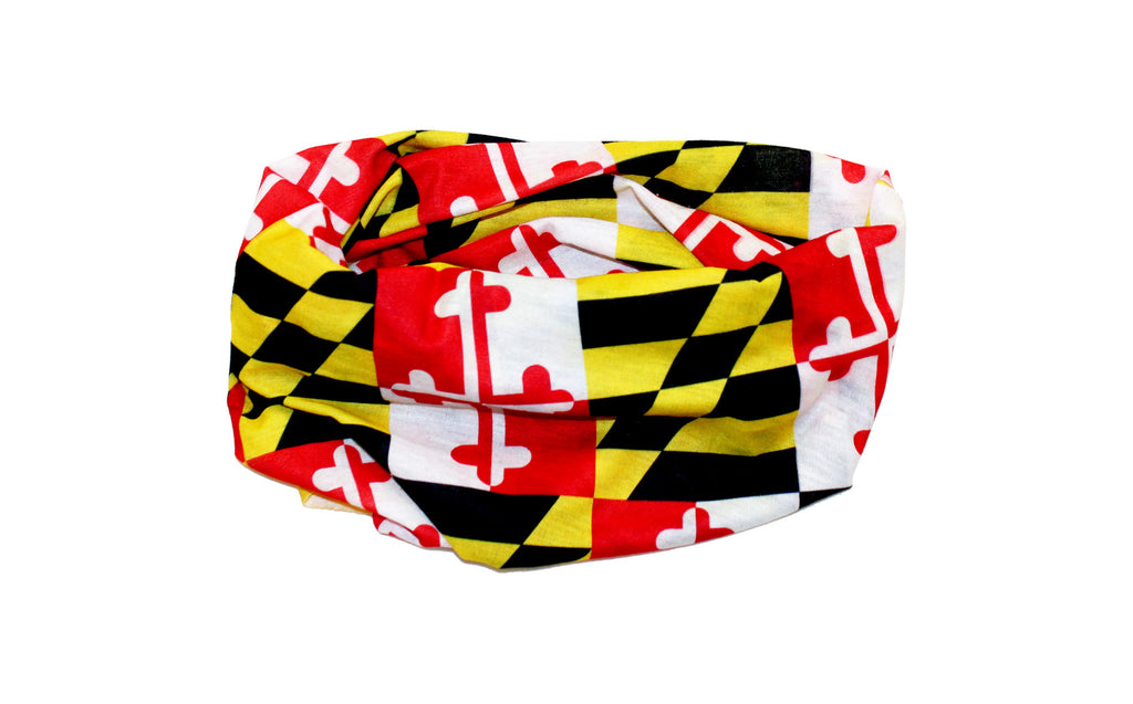 Maryland State Flag Tube Scarf - Maryland Bandana Facemask Ascot - MD