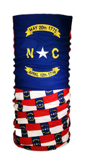 North Carolina Flag Tube Scarf - State of NC Bandana Headwear Ascot