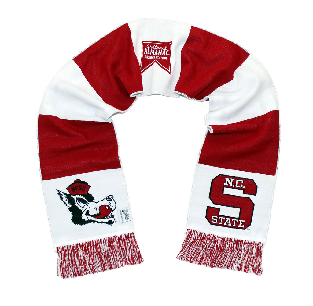 NC State Wolfpack Scarf - Hungry Wolf Throwback White Woven – Tradition ...